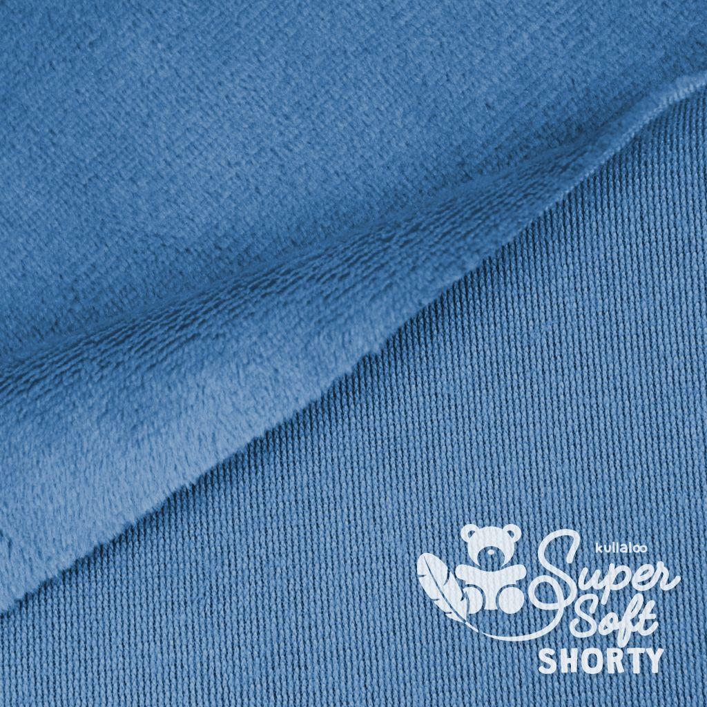 Plüschstoff Shorty uni 75x100cm rauchblau – Kullaloo